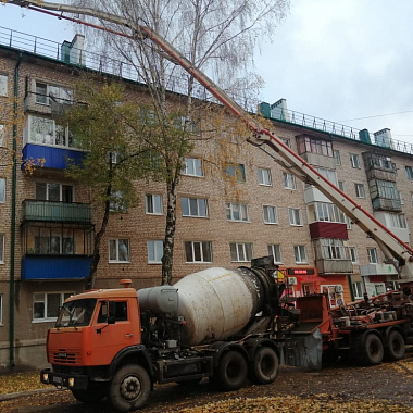 Подача бетона на крыши, с помощью Автобетононасоса