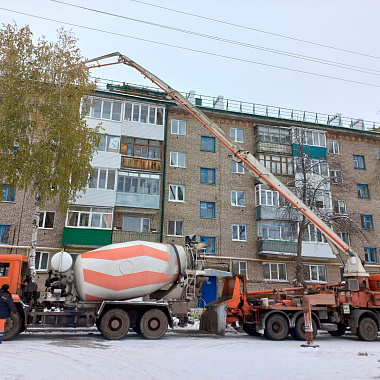 Подача бетона на крыши, с помощью Автобетононасоса